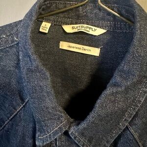 Suitsupply Denim Western Button Down Shirt